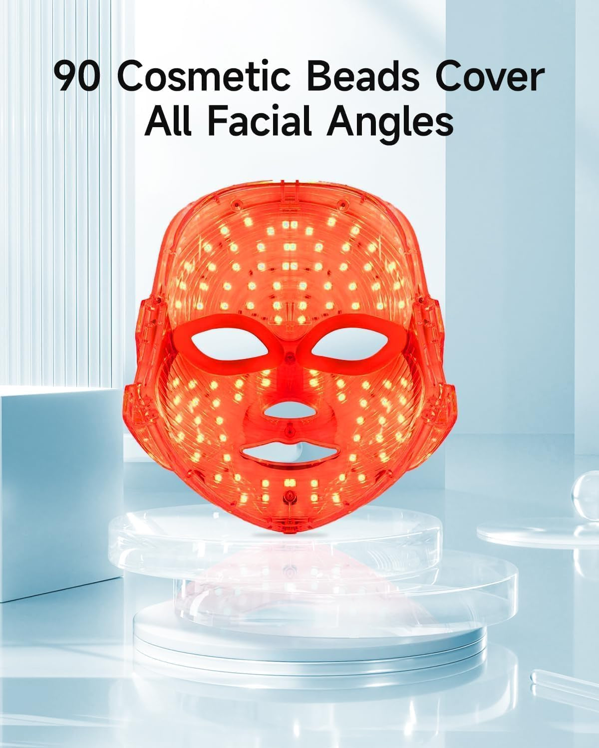 Lucera Glow Mask in use - 15 minute LED skincare session at home