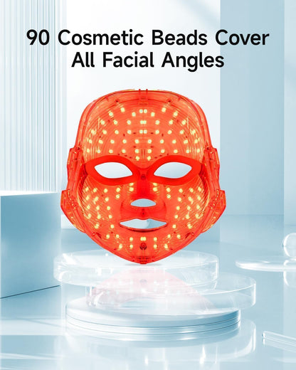Lucera Glow Mask in use - 15 minute LED skincare session at home